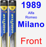 Front Wiper Blade Pack for 1989 Alfa Romeo Milano - Hybrid