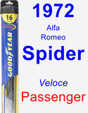 Passenger Wiper Blade for 1972 Alfa Romeo Spider - Hybrid