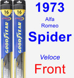 Front Wiper Blade Pack for 1973 Alfa Romeo Spider - Hybrid
