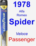 Passenger Wiper Blade for 1978 Alfa Romeo Spider - Hybrid
