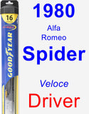 Driver Wiper Blade for 1980 Alfa Romeo Spider - Hybrid