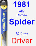 Driver Wiper Blade for 1981 Alfa Romeo Spider - Hybrid