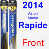 Front Wiper Blade Pack for 2014 Aston Martin Rapide - Hybrid