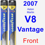Front Wiper Blade Pack for 2007 Aston Martin V8 Vantage - Hybrid