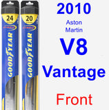 Front Wiper Blade Pack for 2010 Aston Martin V8 Vantage - Hybrid