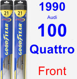 Front Wiper Blade Pack for 1990 Audi 100 Quattro - Hybrid