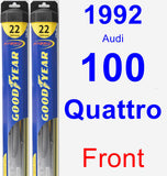 Front Wiper Blade Pack for 1992 Audi 100 Quattro - Hybrid