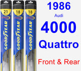 Front & Rear Wiper Blade Pack for 1986 Audi 4000 Quattro - Hybrid