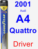 Driver Wiper Blade for 2001 Audi A4 Quattro - Hybrid