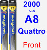 Front Wiper Blade Pack for 2000 Audi A8 Quattro - Hybrid