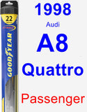 Passenger Wiper Blade for 1998 Audi A8 Quattro - Hybrid
