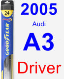 Driver Wiper Blade for 2005 Audi A3 - Hybrid