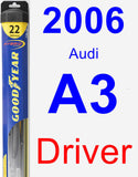 Driver Wiper Blade for 2006 Audi A3 - Hybrid