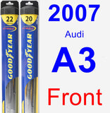 Front Wiper Blade Pack for 2007 Audi A3 - Hybrid