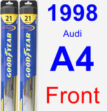 Front Wiper Blade Pack for 1998 Audi A4 - Hybrid