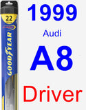 Driver Wiper Blade for 1999 Audi A8 - Hybrid