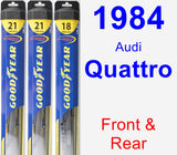 Front & Rear Wiper Blade Pack for 1984 Audi Quattro - Hybrid