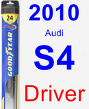 Driver Wiper Blade for 2010 Audi S4 - Hybrid