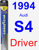 Driver Wiper Blade for 1994 Audi S4 - Hybrid