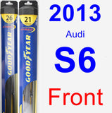 Front Wiper Blade Pack for 2013 Audi S6 - Hybrid
