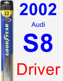 Driver Wiper Blade for 2002 Audi S8 - Hybrid