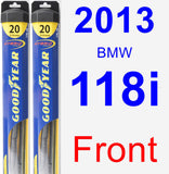 Front Wiper Blade Pack for 2013 BMW 118i - Hybrid