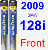 Front Wiper Blade Pack for 2009 BMW 128i - Hybrid