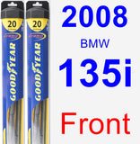 Front Wiper Blade Pack for 2008 BMW 135i - Hybrid