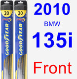 Front Wiper Blade Pack for 2010 BMW 135i - Hybrid