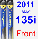 Front Wiper Blade Pack for 2011 BMW 135i - Hybrid