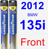 Front Wiper Blade Pack for 2012 BMW 135i - Hybrid