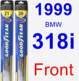 Front Wiper Blade Pack for 1999 BMW 318i - Hybrid
