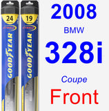 Front Wiper Blade Pack for 2008 BMW 328i - Hybrid