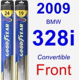 Front Wiper Blade Pack for 2009 BMW 328i - Hybrid