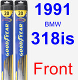 Front Wiper Blade Pack for 1991 BMW 318is - Hybrid
