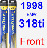 Front Wiper Blade Pack for 1998 BMW 318ti - Hybrid