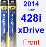 Front Wiper Blade Pack for 2014 BMW 428i xDrive - Hybrid