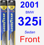Front Wiper Blade Pack for 2001 BMW 325i - Hybrid