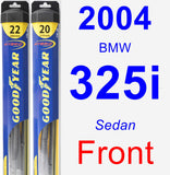 Front Wiper Blade Pack for 2004 BMW 325i - Hybrid