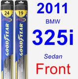 Front Wiper Blade Pack for 2011 BMW 325i - Hybrid