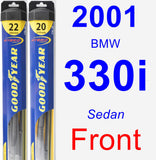 Front Wiper Blade Pack for 2001 BMW 330i - Hybrid