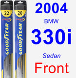 Front Wiper Blade Pack for 2004 BMW 330i - Hybrid