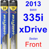Front Wiper Blade Pack for 2013 BMW 335i xDrive - Hybrid