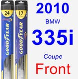 Front Wiper Blade Pack for 2010 BMW 335i - Hybrid