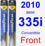 Front Wiper Blade Pack for 2010 BMW 335i - Hybrid