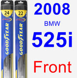 Front Wiper Blade Pack for 2008 BMW 525i - Hybrid