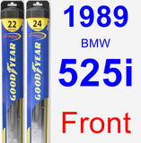 Front Wiper Blade Pack for 1989 BMW 525i - Hybrid