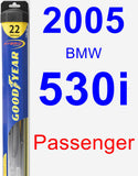 Passenger Wiper Blade for 2005 BMW 530i - Hybrid