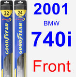 Front Wiper Blade Pack for 2001 BMW 740i - Hybrid