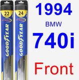 Front Wiper Blade Pack for 1994 BMW 740i - Hybrid